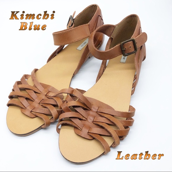 Kimchi Blue Shoes - Kimichi Blue Leather Tan braided slip on sandal 8